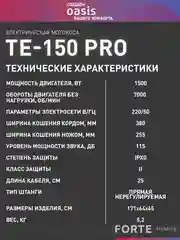Синий триммер электрический садовый для травы мотокоса "Oasis" TE-150 Pro