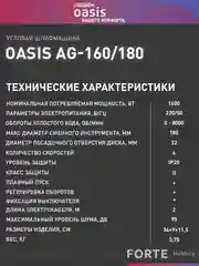 Красный угловая шлифовальная машина "Oasis" AG-160/180