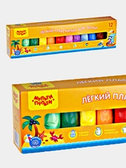 Легкий пластилин для лепки Мульти-Пульти, 12 цветов, 120г, картон