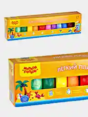 Легкий пластилин для лепки Мульти-Пульти, 12 цветов, 120г, картон