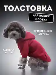 Красный толстовка для кошек и собак