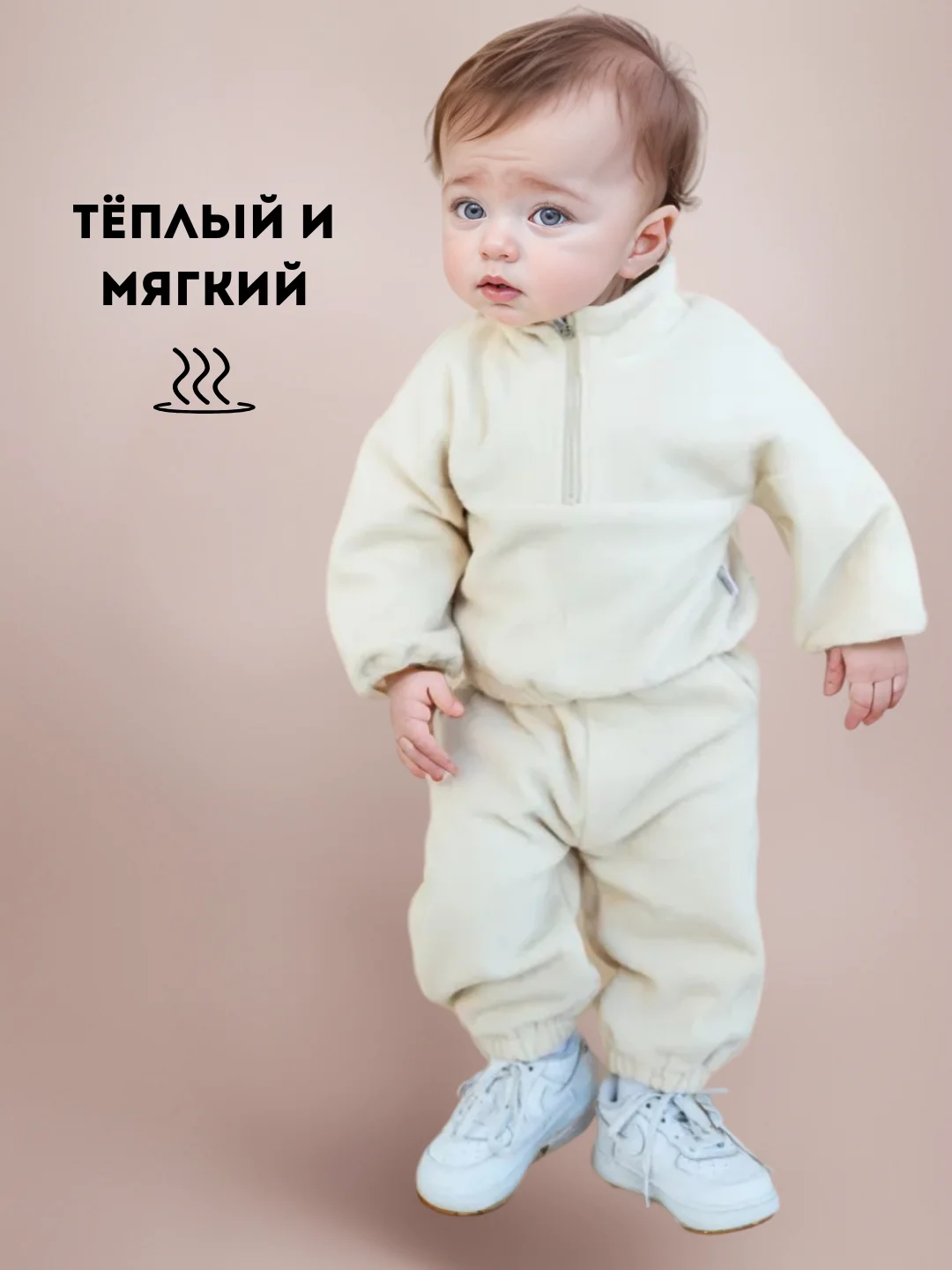 Голубой костюм детский, спортивный, флисовый