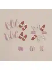 Горчичный накладные ногти с дизайном