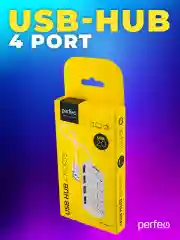 Белый разветвитель хаб USB-HUB Perfeo 4 Port, (PF-H044)