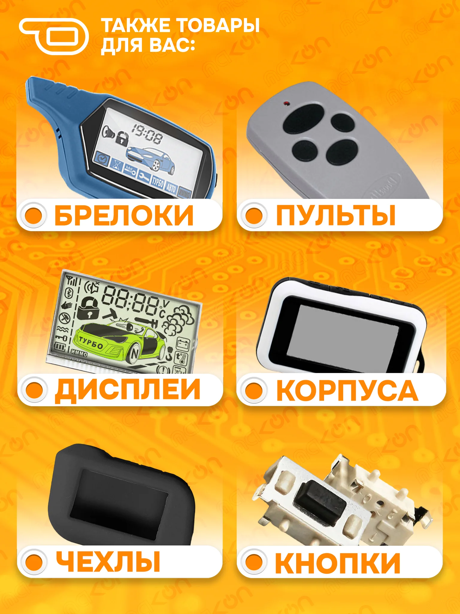 Брелок ON подходящий для моделей Leopard LS 90/10 EC New и Cenmax ST7A V7A с ЖК дисплеем