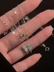 Цепочка двойная с подвеской бабочки, колье женское