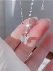 Цепочка двойная с подвеской бабочки, колье женское