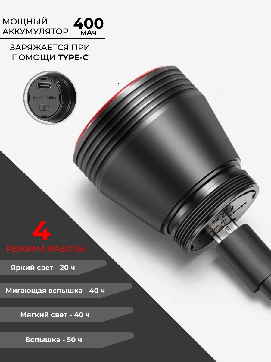 Умный задний фонарь для велосипеда Rockbros Q5 Smart TL907Q50 с функцией старт-стоп