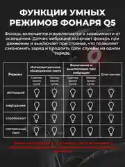 Умный задний фонарь для велосипеда Rockbros Q5 Smart TL907Q50 с функцией старт-стоп