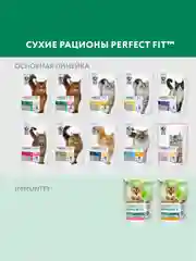 Сухой корм Perfect Fit Immunity для иммунитета кошек, говядина, семяна льна, голубика 580г