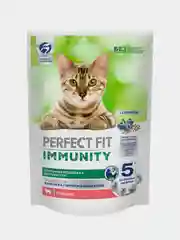 Сухой корм Perfect Fit Immunity для иммунитета кошек, говядина, семяна льна, голубика 580г