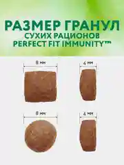 Сухой корм Perfect Fit Immunity для иммунитета кошек, говядина, семяна льна, голубика 580г