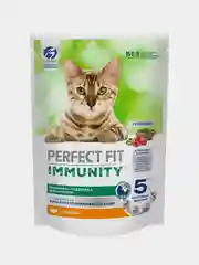Сухой корм Perfect Fit Immunity для иммунитета кошек, индейка, спирулина и клюква, 580г