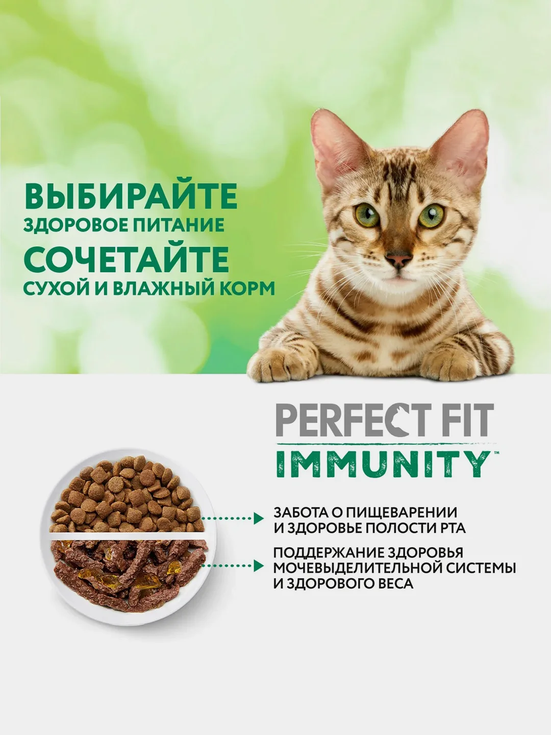 Сухой корм Perfect Fit Immunity для иммунитета кошек говядина, семяна льна, голубика 5.5кг