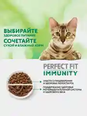 Сухой корм Perfect Fit Immunity для иммунитета кошек говядина, семяна льна, голубика 5.5кг
