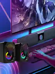 Колонки для компьютера и ноутбука X2, компьютерные колонки с подсветкой RGB