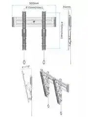 Кронштейн для LED/LCD телевизоров 26-60 дюймов, настенный наклонный, черный