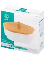 Банка для печенья, для сыпучих продуктов 900 мл Elan Gallery Цветок Тропики с крышкой