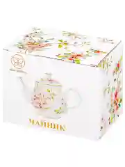 Чайник 380 мл 17х10х12 см Elan Gallery "Яблоневый цвет на белом" NEW BONE CHINA