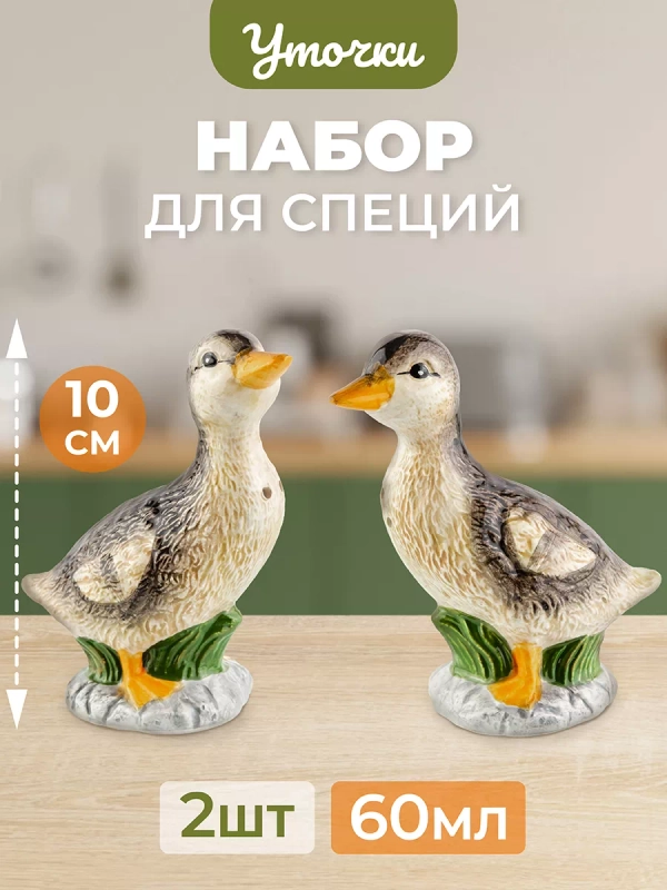 Набор для специй "Уточки", 9,5х5х10,5 см, 60 мл