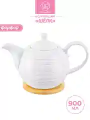 Чайник заварочный 900 мл 22,5х13х14,5 см Elan Gallery Шелк, на деревянной подставке