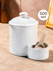 Банка для соли "Розы", 15,5х10х14,5 см., 500 мл