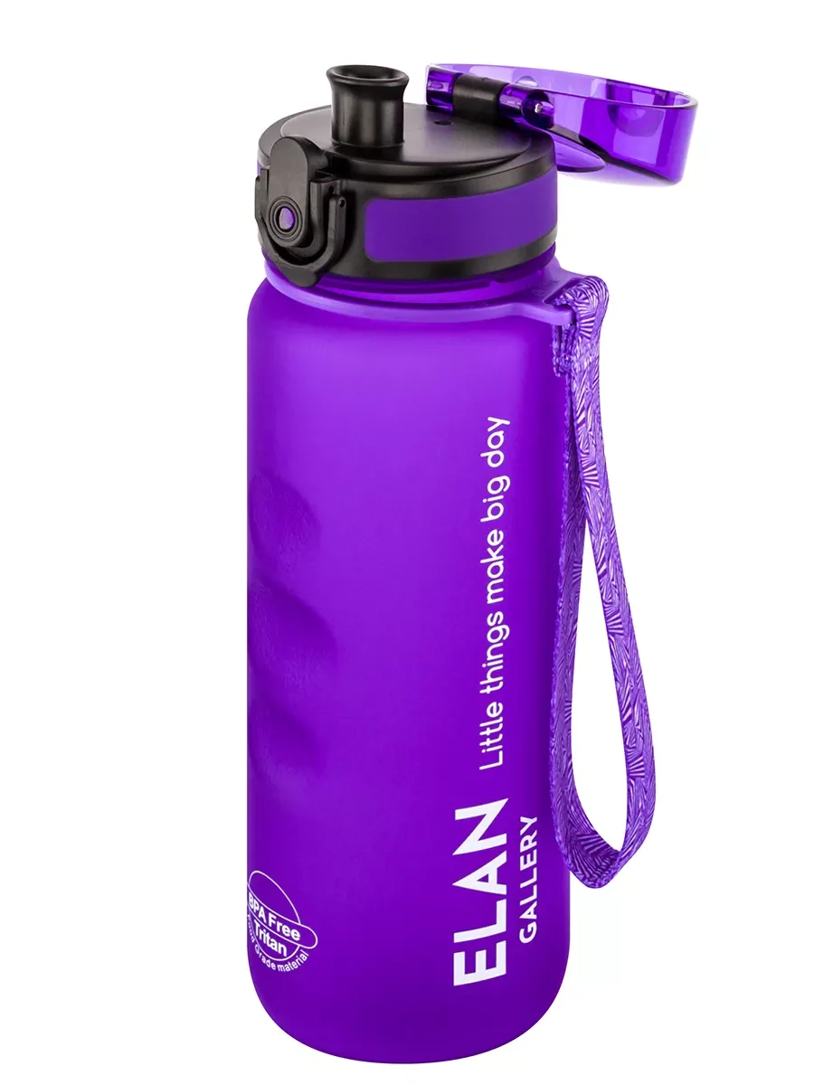 Бутылка для воды 500 мл Elan Gallery Style Matte, с углублениями для пальцев, лаванда