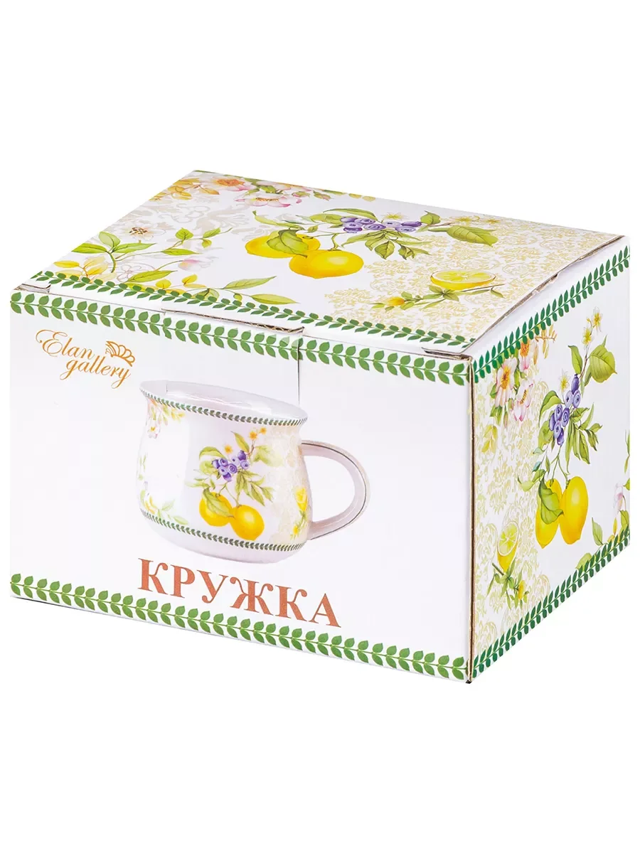 Кружка 250 мл 11х8,5х7 см Elan Gallery Лимоны, бочонок