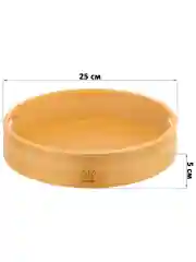 Деревянный круглый поднос с бортиками и ручками, 25х25х5 см