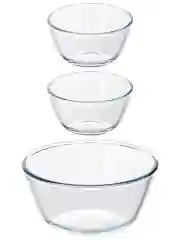 Набор 3 салатников "Crystal glass", 1,6 л и 500 мл
