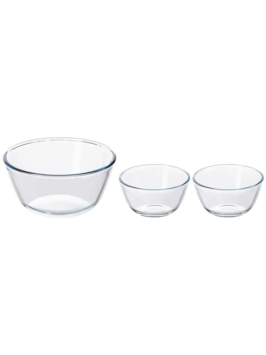 Набор 3 салатников "Crystal glass", 1,6 л и 500 мл