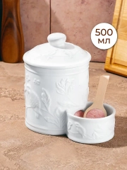 Банка для соли "Птички на ветке" 15,5x10x14,5 см, 500 мл