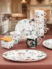 Кружка 480 мл 14х10х9,5 см Elan Gallery Певчие птички на черном, бочонок