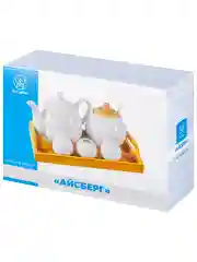 Н-р чайник,сахарница, вазочка п/зубочистки, набор д/специй 2пр. Elan Gallery Айсберг волны