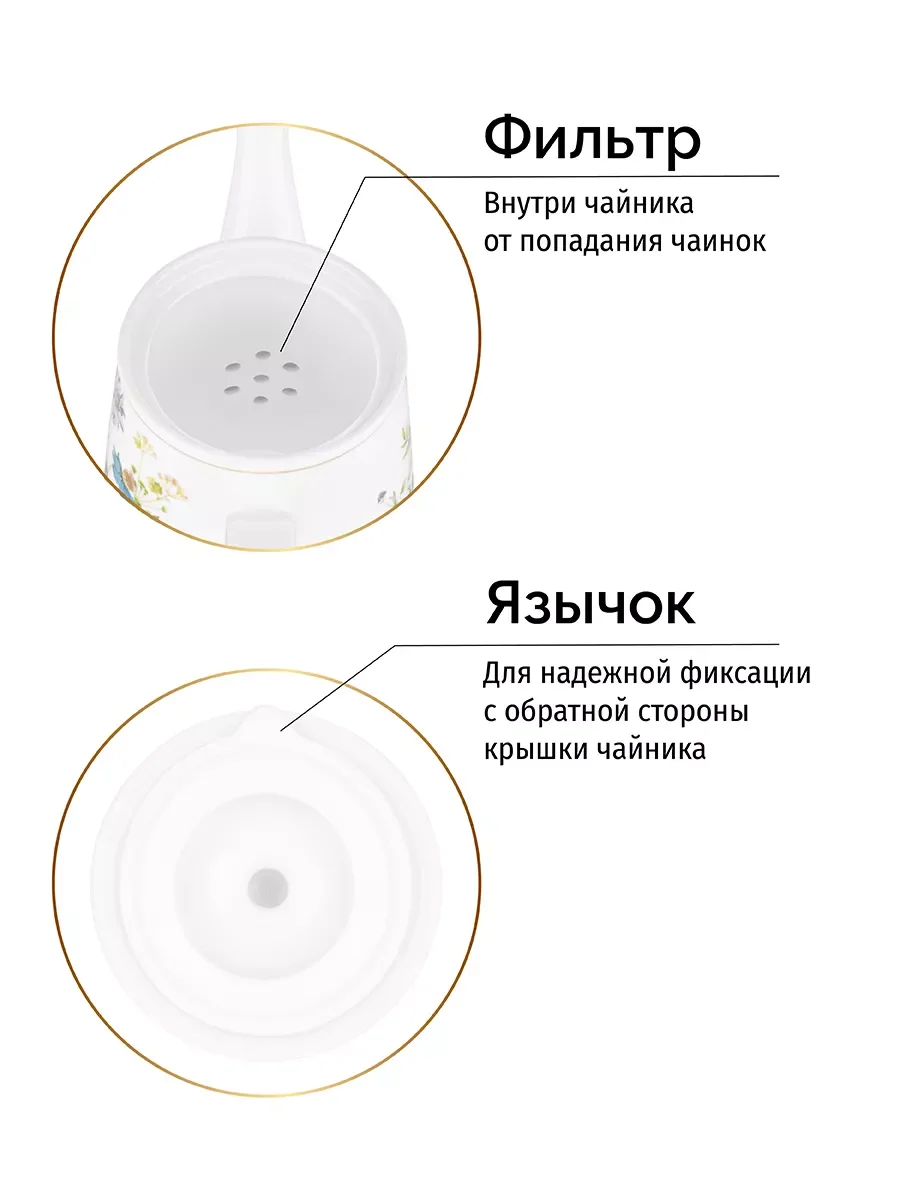 Чайник заварочный 1,1 л 23х12х17 см Elan Gallery Juliette