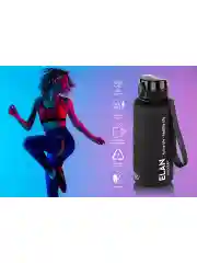 Бутылка для воды 1,5 л Elan Gallery Style Matte, с углублениями для пальцев, черная