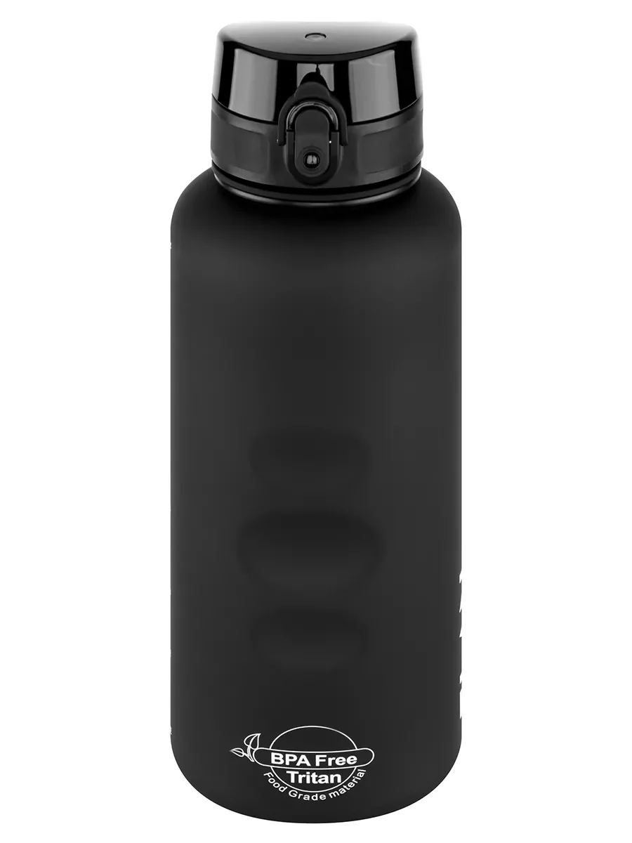Бутылка для воды 1,5 л Elan Gallery Style Matte, с углублениями для пальцев, черная