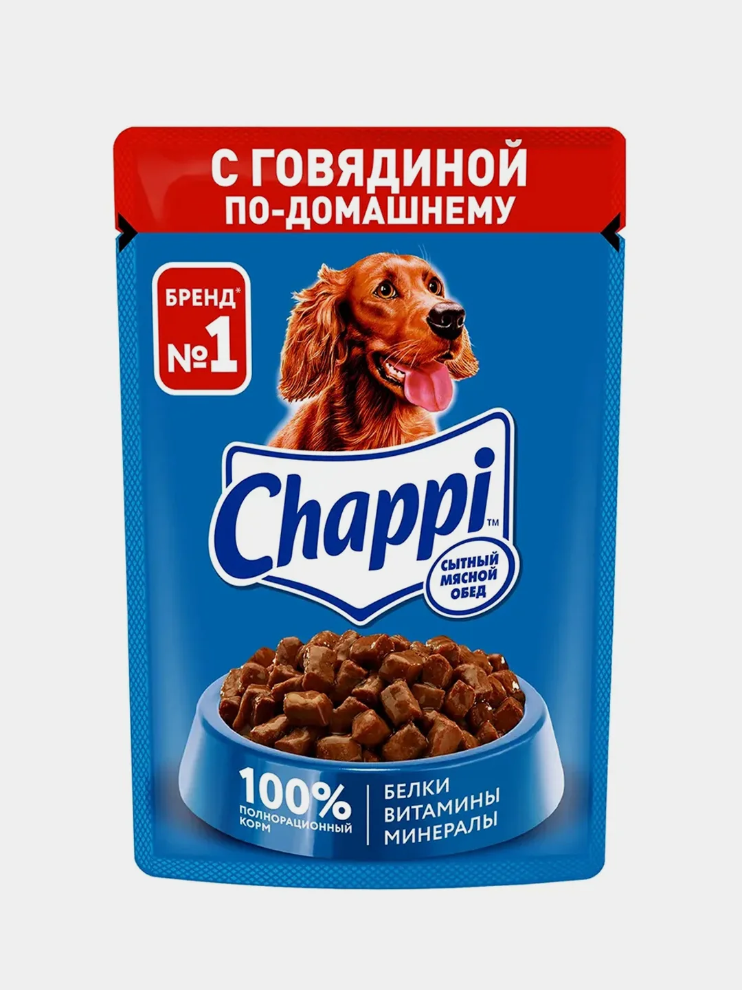 Влажный корм для собак Chappi «Сытный мясной обед. С говядиной по-домашнему», 28 шт по 85г