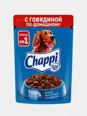 Влажный корм для собак Chappi «Сытный мясной обед. С говядиной по-домашнему», 28 шт по 85г