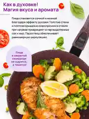 Сковорода глубокая 24см Elan Gallery ГАРМОНИЯ ВКУСА Рубин с крышкой D24, со съёмной ручкой