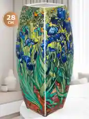 Ваза 3 л 12,5х12,5х28 см Elan Gallery Ирисы, квадратная