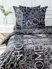 Черный комплект постельного белья Вселенная текстиля, 4239, 2-x спальный с простыней Евро