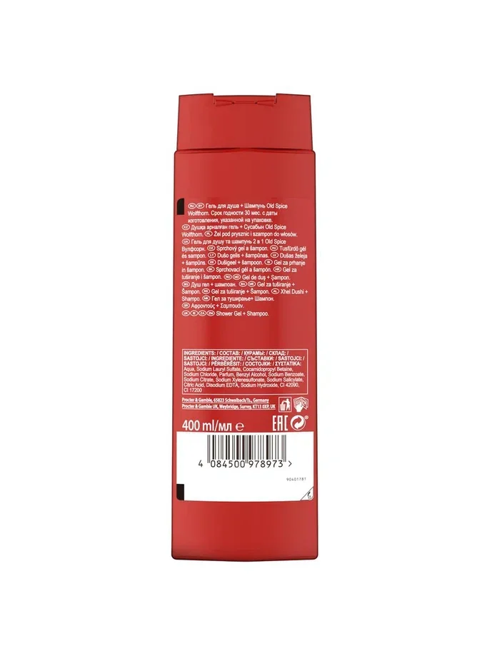 OLD SPICE мужской гель для душа + шампунь 3в1 Wolfthorn 400мл