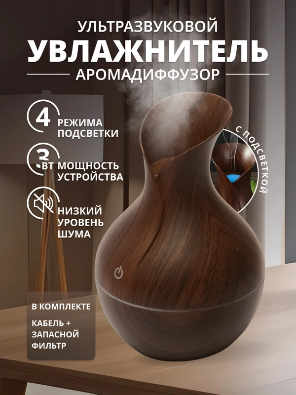 Ультразвуковой увлажнитель-аромадиффузор с подсветкой