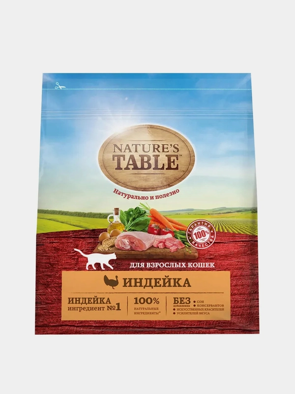 Сухой корм Nature’s Table™ для взрослых кошек, Индейка, 1.1 кг