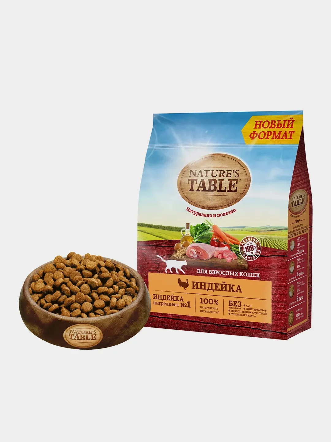 Сухой корм Nature’s Table™ для взрослых кошек, Индейка, 1.1 кг