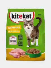 Сухой полнорационный корм KITEKAT™ для взрослых кошек «Курочка Аппетитная», 350г
