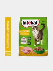 Сухой полнорационный корм KITEKAT™ для взрослых кошек «Курочка Аппетитная», 350г
