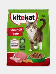 Сухой полнорационный корм KITEKAT™ для взрослых кошек «Мясной Пир», 350г