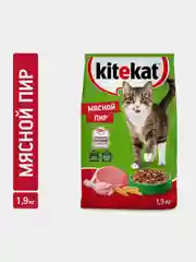 Сухой полнорационный корм KITEKAT™ для взрослых кошек «Мясной Пир», 1.9кг
